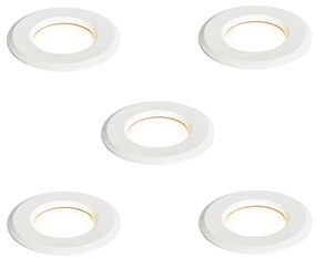 Set di 5 faretti da terra moderni bianchi con LED IP67 - Linsey