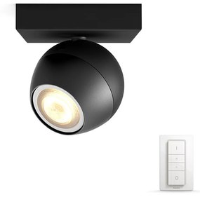 Philips Hue - Buckram Plafoniera Single Spot m/Switch White Amb. Black Philips Hue