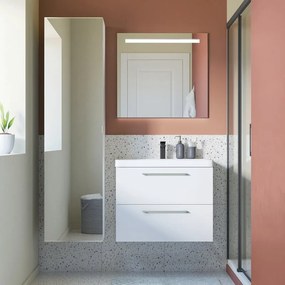Mobile da bagno sotto lavabo SENSEA Remix bianco laccato lucido L 75 x H 58 x P 46 cm 2 cassetti, lavabo non incluso