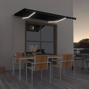 Tenda Da Sole Retrattile Manuale Con Led 350x250 Cm Antracite /
