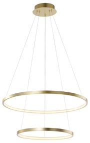 Lampada a sospensione moderna con anello dorato incl. LED - Anella Duo