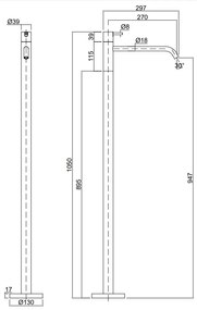 Antonio lupi design ay902lu miscelatore monocomando da pavimento 105 cm in acciaio lucido