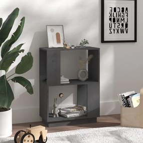Libreria/divisorio grigio 51x25x70 cm in legno massello di pino