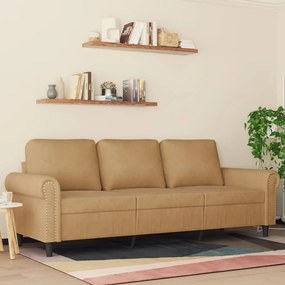 Divano A 3 Posti Marrone 180 Cm İn Velluto /