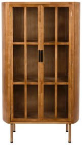 Vetrina di colore naturale in legno di cauciù massiccio 80x140x38 cm Yaz – White Label