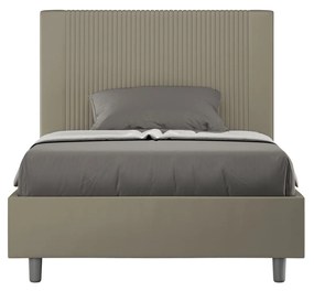 Letto alla Francese rivestito in Similpelle - GOYA Colore: Cappuccino, Dimensione Rete: 140x210, Tipologia Letto: Senza Rete