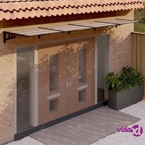 vidaXL Tettoia per Porta Nera 396x90 cm in Policarbonato