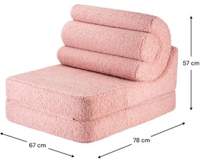 Poltrona per bambini rosa con rivestimento in bouclé Flipster – Wigiwama