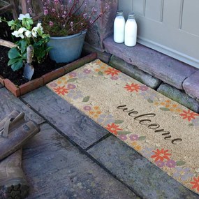 Zerbino in fibre di cocco 40x120 cm Welcome Floral – Artsy Doormats