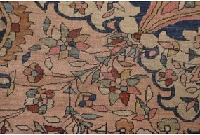Antik Medaglione Floreale Rosa Antico Blu Scuro 128x200 Cm