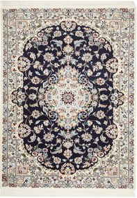 Nain Tappeto persiano 130 x 100 Blu (Iran) Annodato A Mano