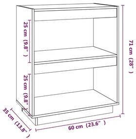 Libreria 60x35x71 cm in Legno Massello di Pino