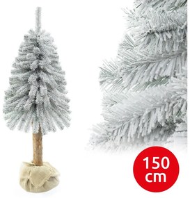Albero di Natale su tronco NATURAL WITH SNOW 150 cm abete