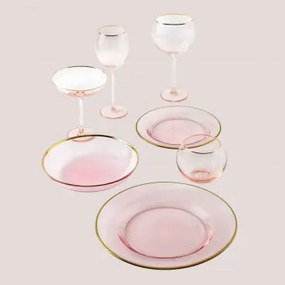 Stoviglie in cristallo 28 pezzi Candy Rosa - Sklum