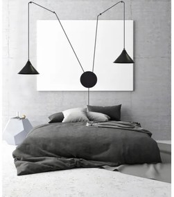 Lampadario a sospensione con filo ABRAMO 2xE27/15W/230V nero