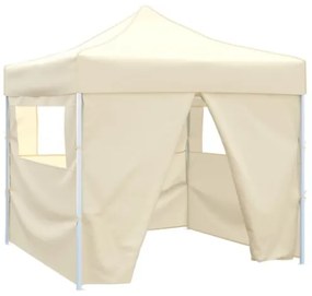 Tenda Pieghevole Crema 3 x 3 m con 4 Pareti