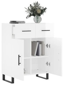 Credenza 69,5x34x90 cm in legno multistrato bianco lucido