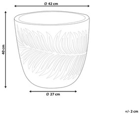 Vaso da fiori argilla grigio 42 x 42 x 40 cm FTERO Beliani
