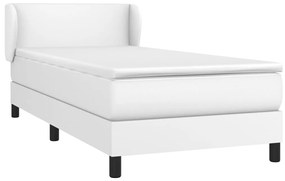 Giroletto a molle con materasso bianco 90x200 cm in similpelle