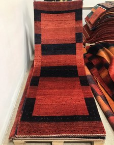 Loribaft Tappeto persiano 200x80 Rosso (Iran) Annodato A Mano