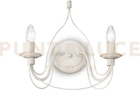 Corte applique a parete bianco antichizzato 2 luci attacco e14