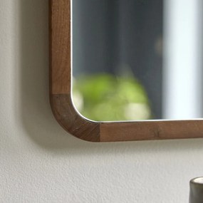 Tikamoon - Specchio quadrato in legno massello di teak East da 60 x 60