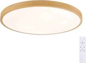 Brilagi-LED lampada dimmerabile GLASS POOL DOUBLE LED/80W/230V 60 cm, finitura effetto legno + telecomando