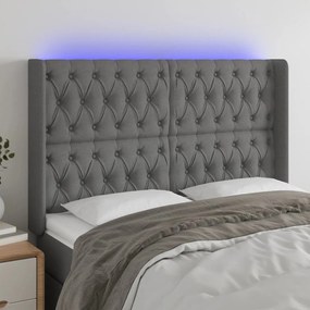 Testiera A Led Grigioscuro 147x16x118/128cm İntessuto /