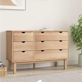 Cassettiera Otta 111x43x73,5 Cm Cm İn Legno Massello Di Pino /