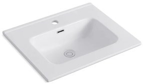 Kamalu - Lavabo incasso 60 cm per mobili in ceramica bianca | Litos-K7060