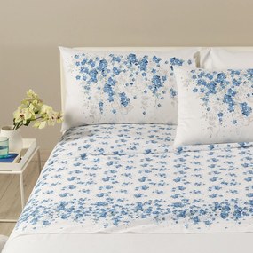 Completo Lenzuola in Cotone Myosotis Francese 2 federe