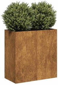 Fioriera Arrugginita 80x40x80 Cm İn Acciaio Corten /