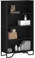 Libreria Nera 80x31x137,5 cm in Legno Multistrato 848629