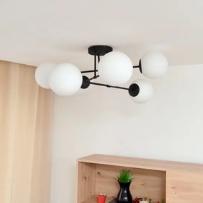 Lampadario a plafone MOON 6xE27/15W/230V nero