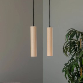 Euluna Lampada a sospensione Tube in legno, 2 luci