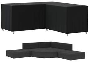 Copertura per divano a l nera 215x215x86 cm 420d oxford