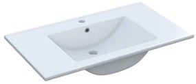 Mobile bagno sospeso 80 cm con lavabo e specchio rovere - Dakota 96250