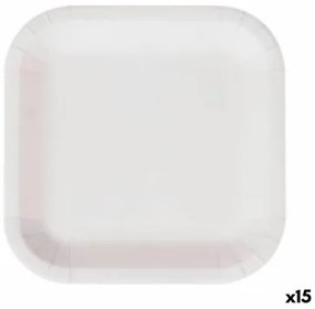 Set di piatti Algon Monouso Bianco Cartone 26 cm (15 Unità)