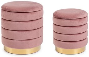 Set di 2 pouf DARINA colore rosa