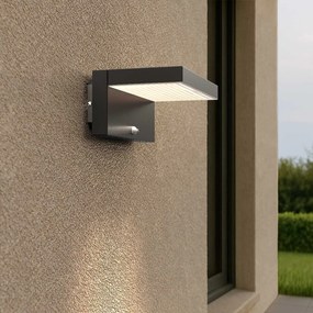 Applique LED Solare Minimal Nera con Sensore di Movimento Colore Bianco Naturale 4.000K