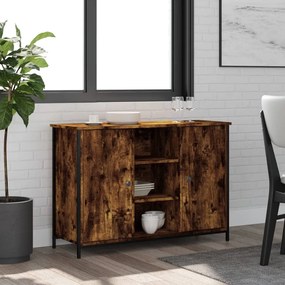 Credenza rovere fumo 100x35x70 cm in legno multistrato