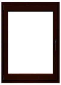 Finestra in PVC noce L 80 x H 140 cm, 1 anta apertura a sinistra