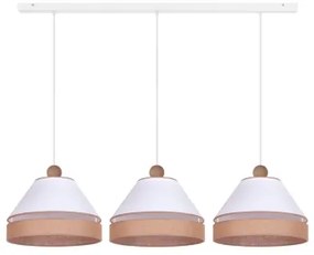 Duolla - Lampadario a sospensione con filo AVIGNON 3xE27/15W/230V bianco/marrone