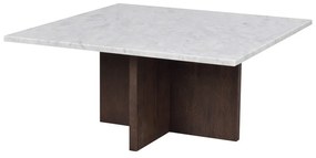 Tavolino in marmo bianco-marrone 90x90 cm Brooksville - Rowico