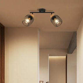 Brilagi - Faretto BASKLITE 2xE27/15W/230V in legno di caucciù/nero