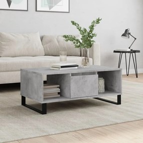Tavolino Salotto Grigio Cemento 90x50x36,5 Cm Legno Multistrato /