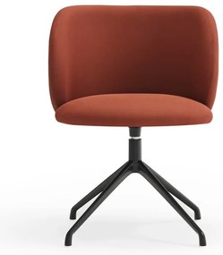 Sedia da pranzo color mattone in imbottito Mogi – Teulat