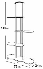 Lampada da terra con ripiani NOTO 1xE27/40W/230V marrone/nero