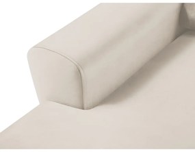 Divano angolare beige allungabile e con contenitore (con penisola a sinistra/con chaise lounge) con rivestimento in velluto Kyoto – Cosmopolitan Design