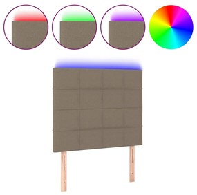 Testiera a led tortora 80x5x118/128 cm in tessuto